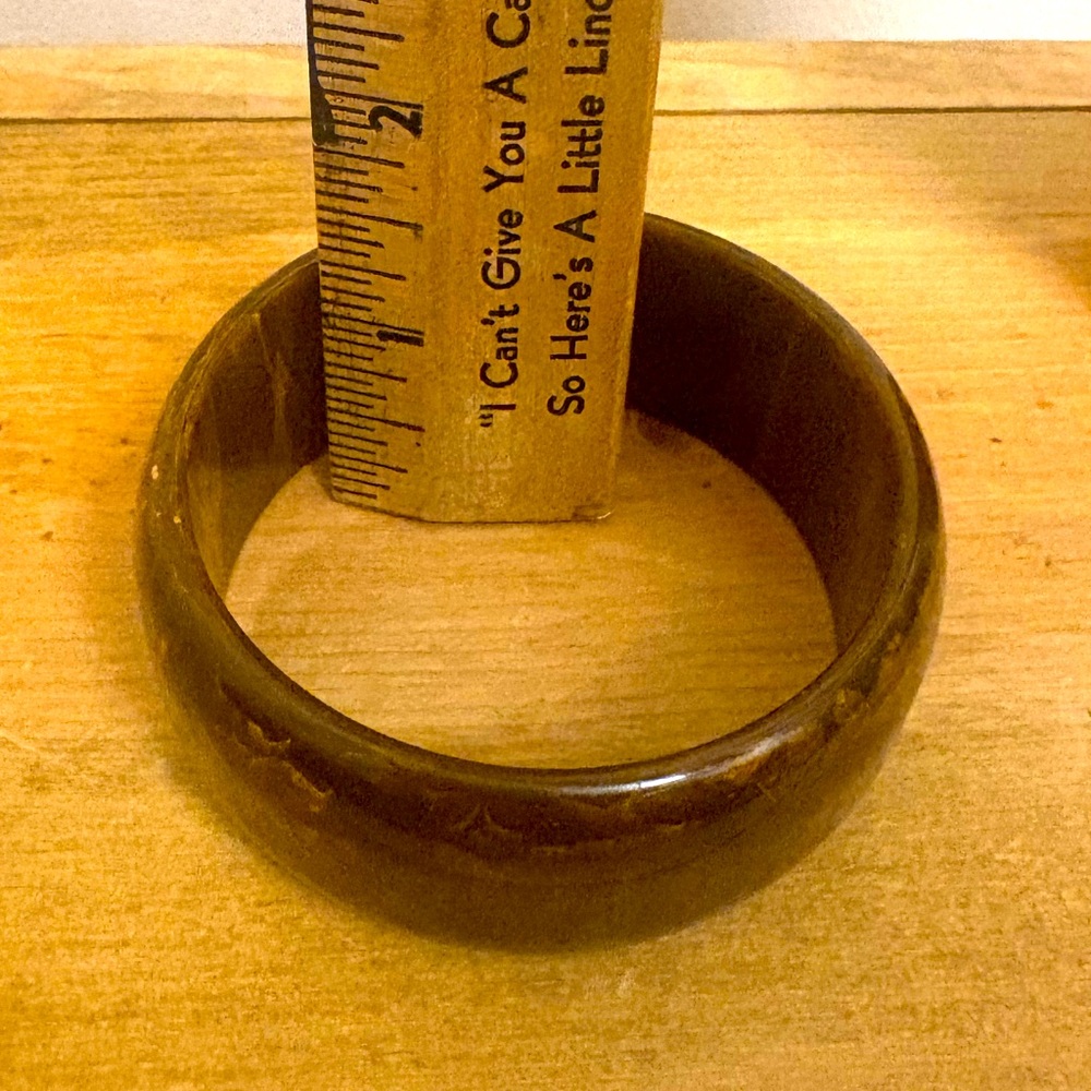 Vintage Brown Swirl Bakelite Bangle Bracelet - Picture 6 of 8